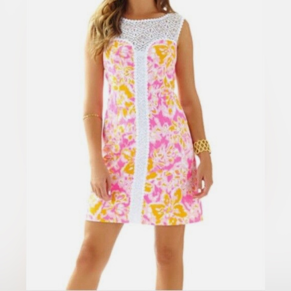 Lilly Pulitzer Sofia Shift Dress Kir Royal Pink White